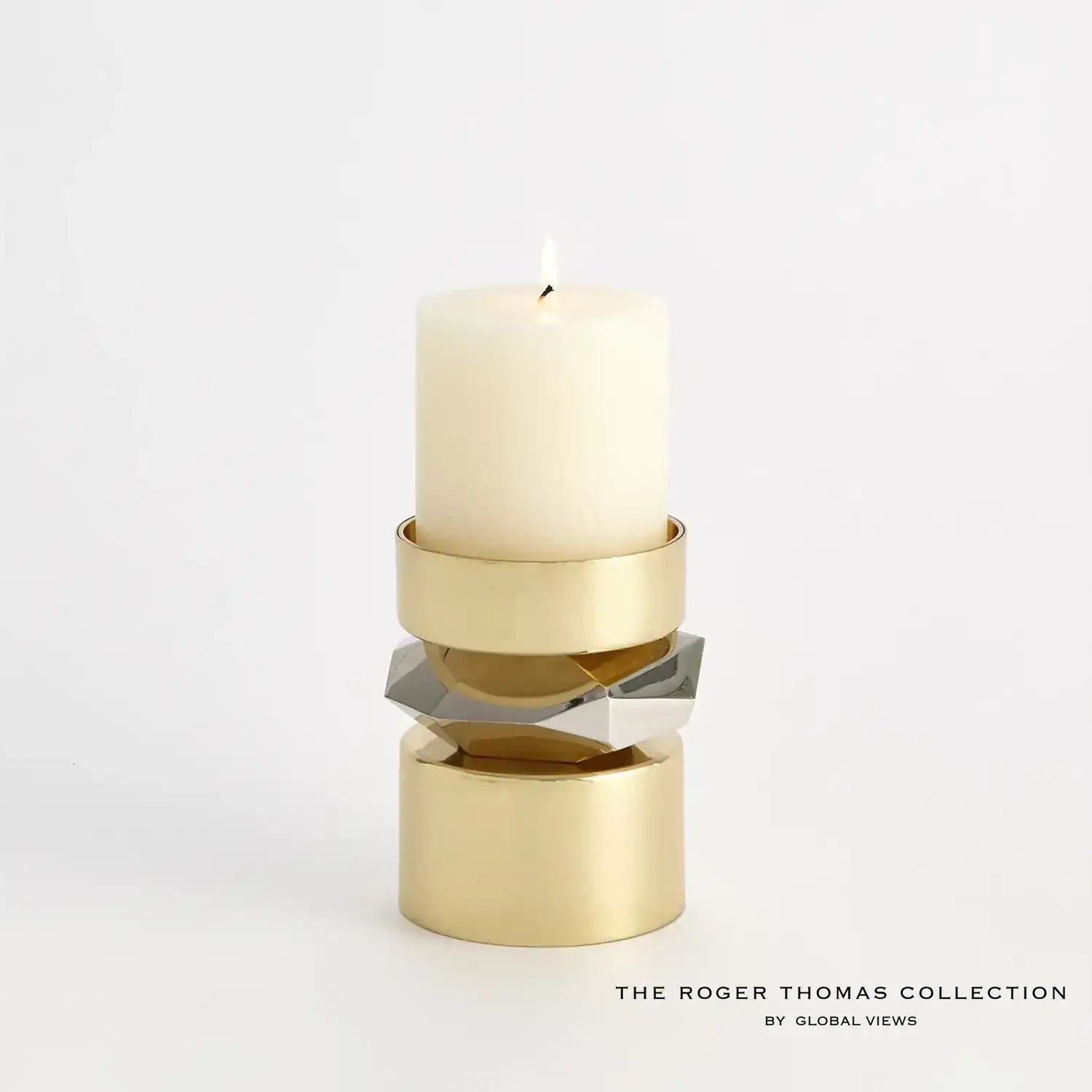 GLOBAL VIEWS ROMANO BRASS CANDLE HOLDER - Decorative Accents