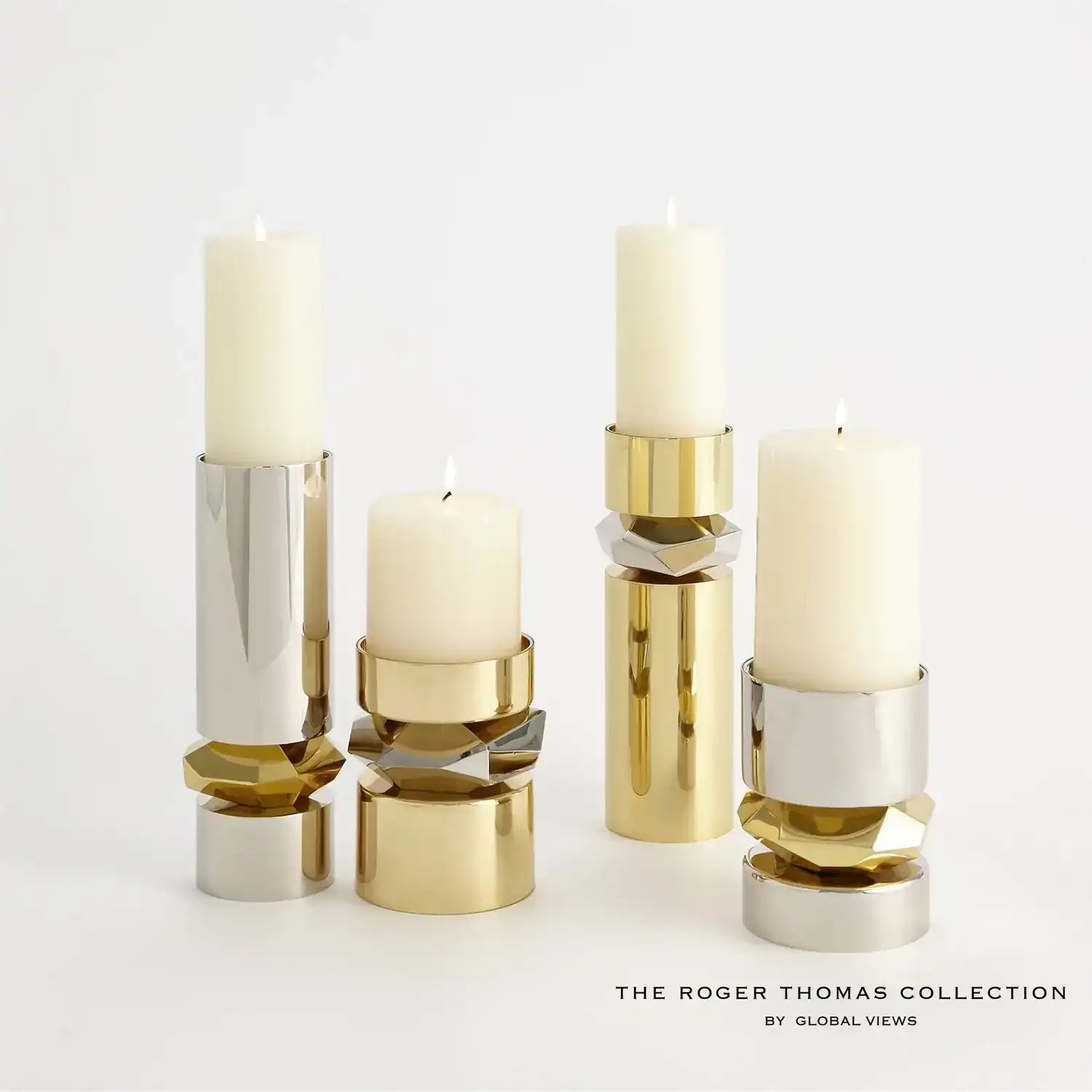 GLOBAL VIEWS ROMANO BRASS CANDLE HOLDER - Decorative Accents