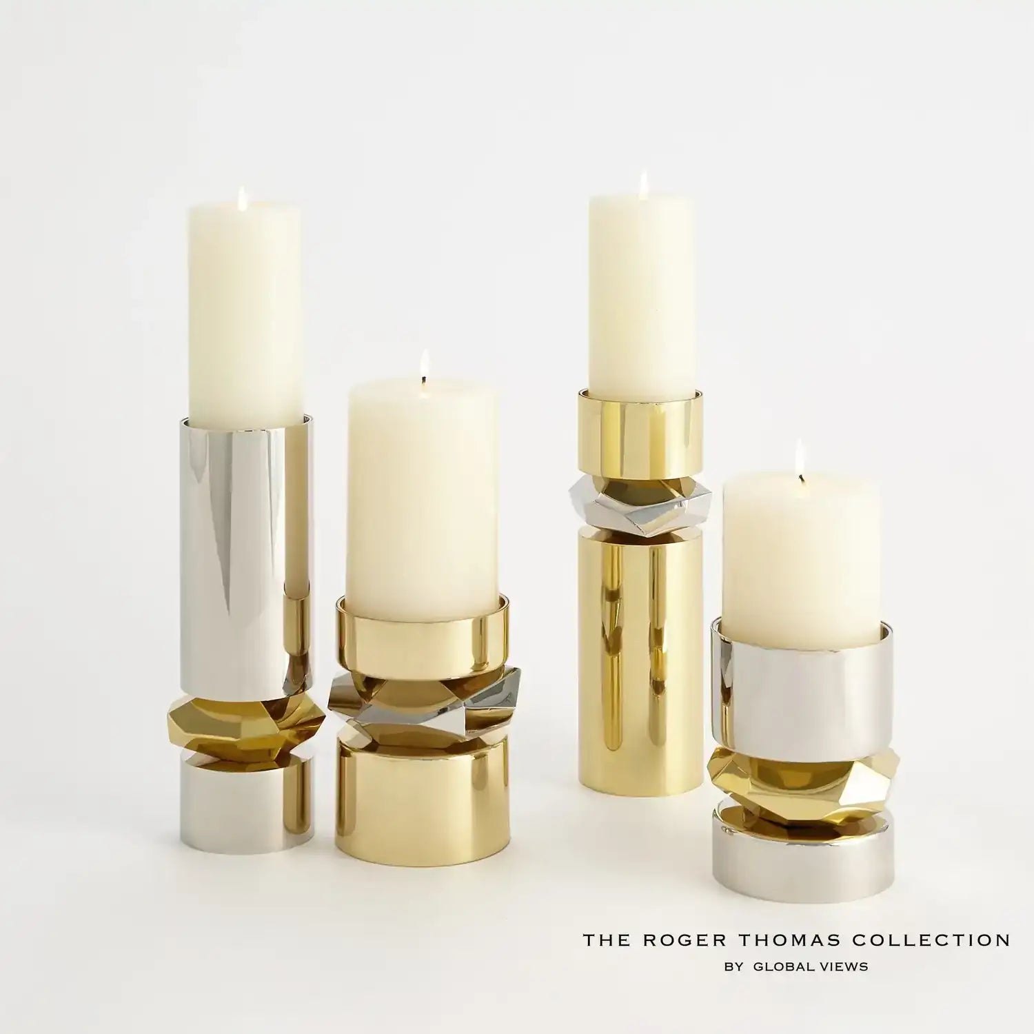 GLOBAL VIEWS ROMANO BRASS CANDLE HOLDER - Decorative Accents