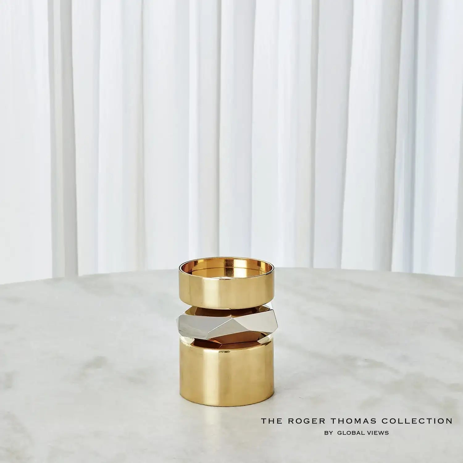 GLOBAL VIEWS ROMANO BRASS CANDLE HOLDER - Decorative Accents