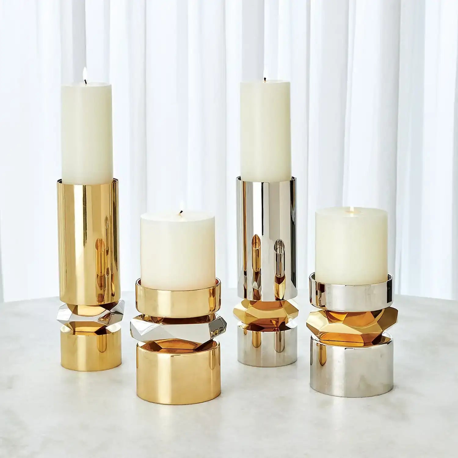 GLOBAL VIEWS ROMANO BRASS CANDLE HOLDER - Decorative Accents