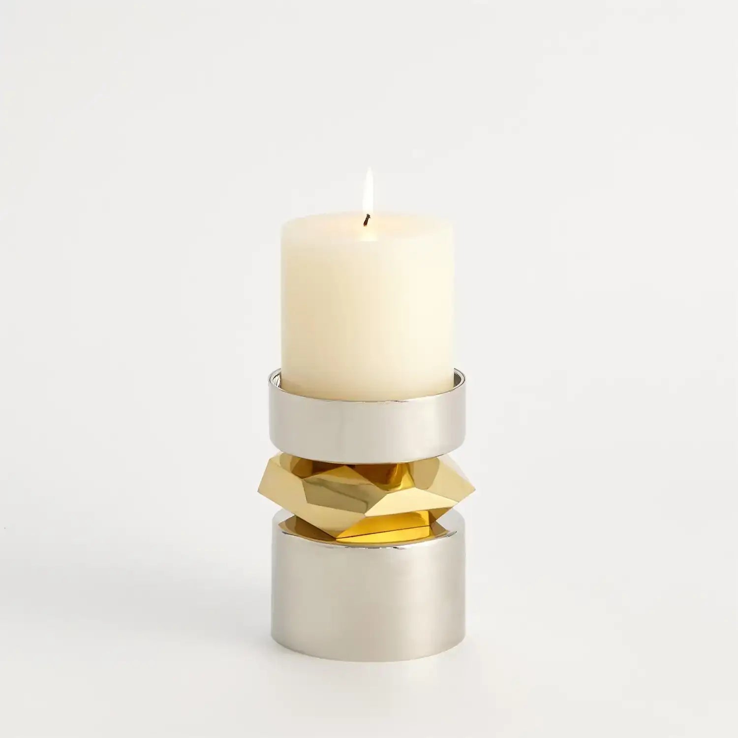 GLOBAL VIEWS ROMANO NICKEL CANDLE HOLDER - Decorative Accents