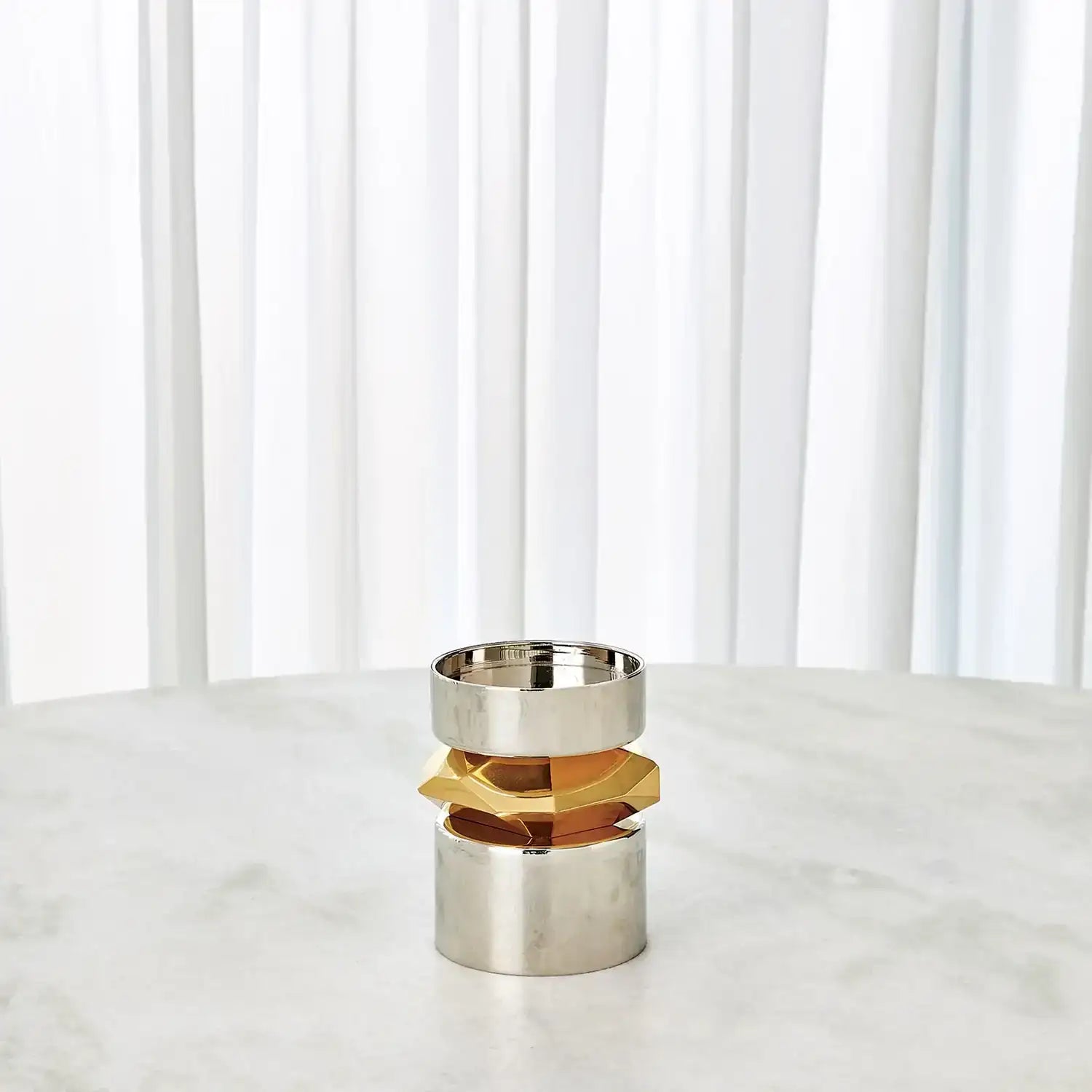GLOBAL VIEWS ROMANO NICKEL CANDLE HOLDER - Decorative Accents