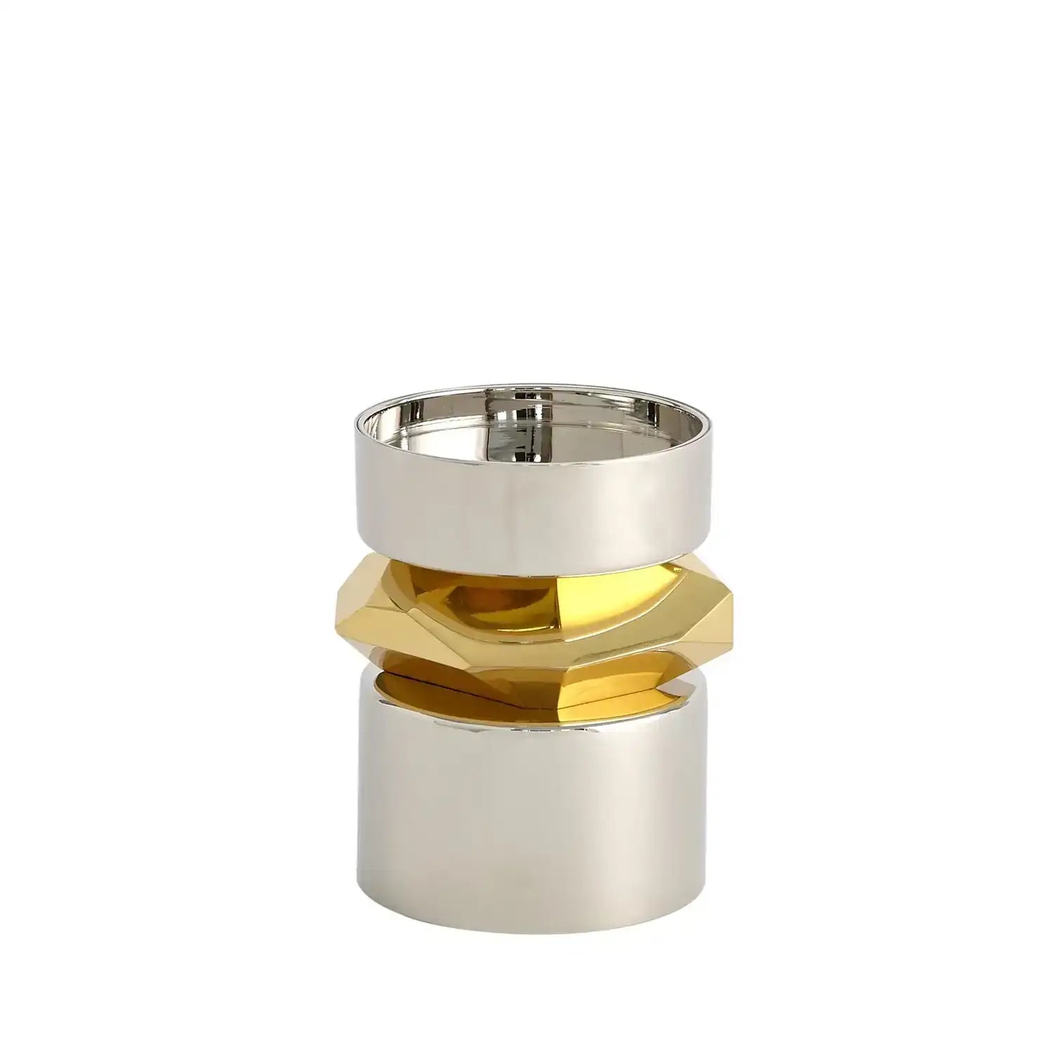 GLOBAL VIEWS ROMANO NICKEL CANDLE HOLDER - Decorative Accents