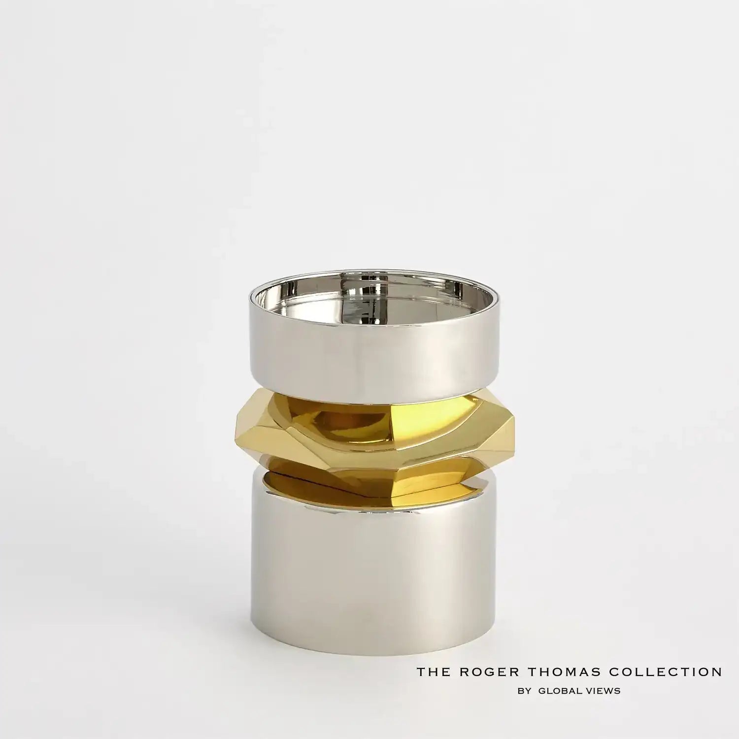 GLOBAL VIEWS ROMANO NICKEL CANDLE HOLDER - Decorative Accents