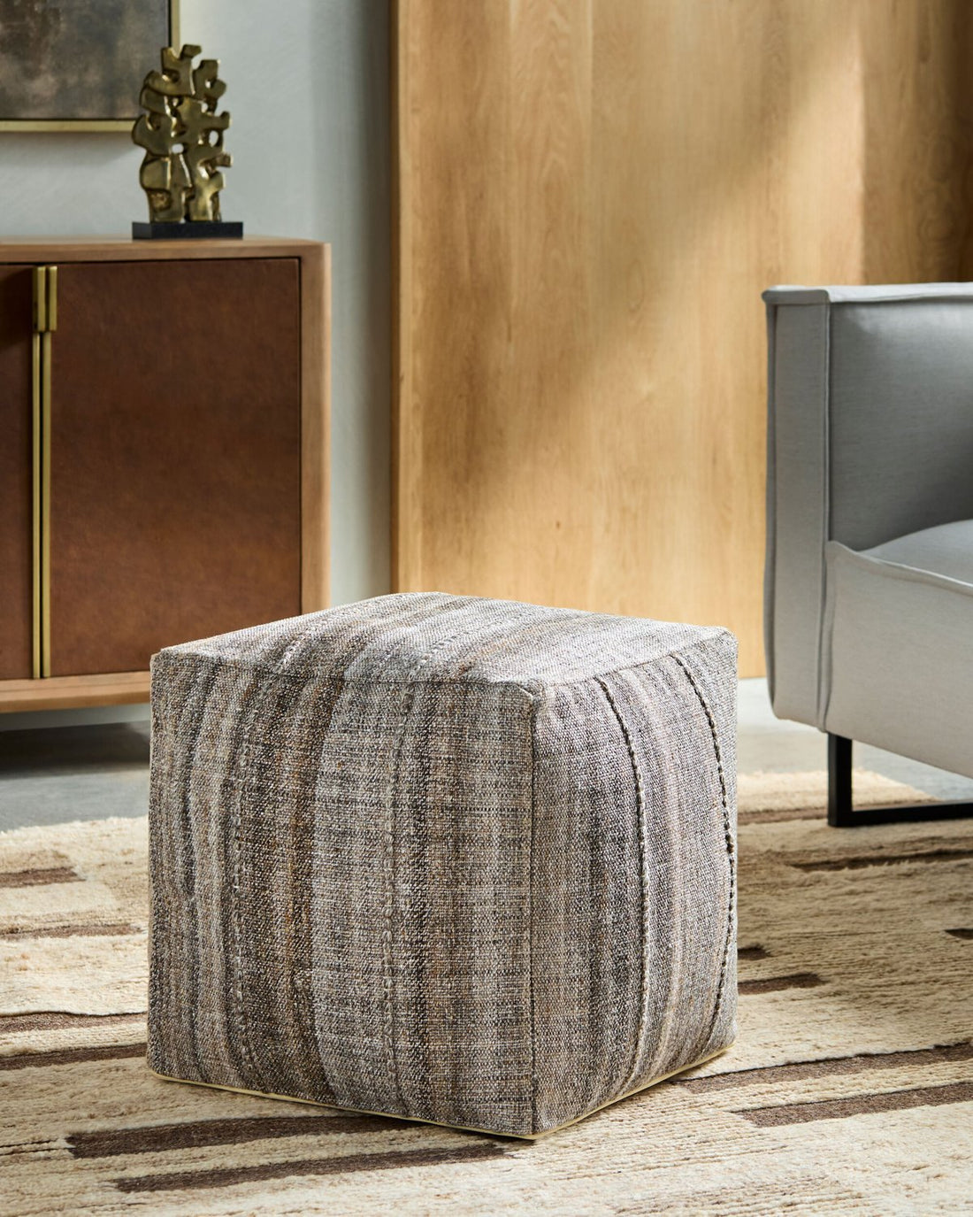 SURYA MUDCLOTH POUF - Benches, Ottoman, Stools