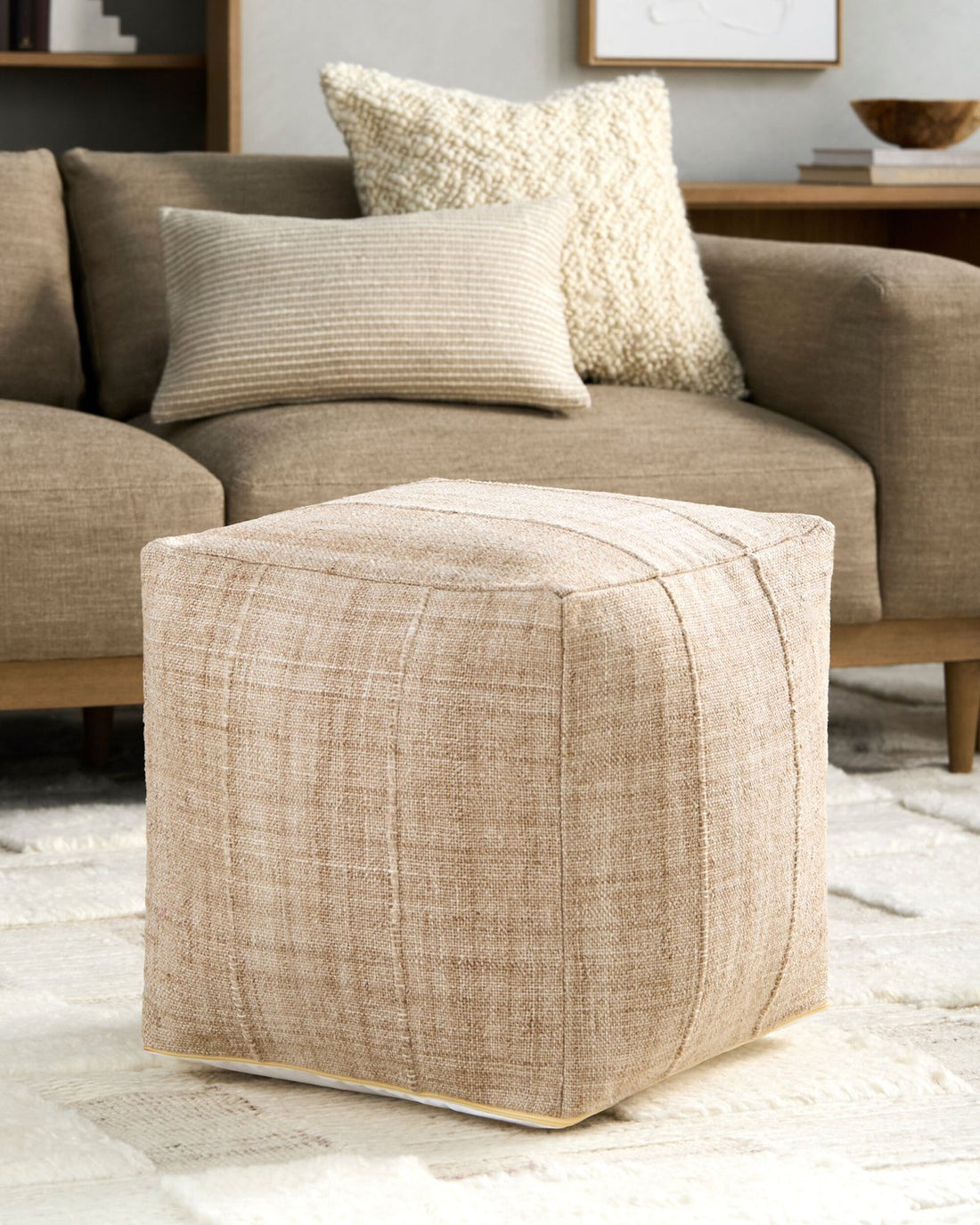 SURYA MUDCLOTH POUF - Benches, Ottoman, Stools