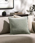 SURYA WASHED COTTON VELVET ACCENT PILLOW - Linens