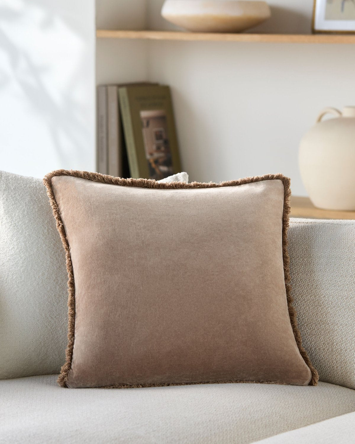 SURYA WASHED COTTON VELVET ACCENT PILLOW - Linens