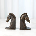 GLOBAL VIEWS TROJAN HORSE HEAD BOOKENDS - Decorative Accents