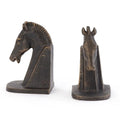 GLOBAL VIEWS TROJAN HORSE HEAD BOOKENDS - Decorative Accents