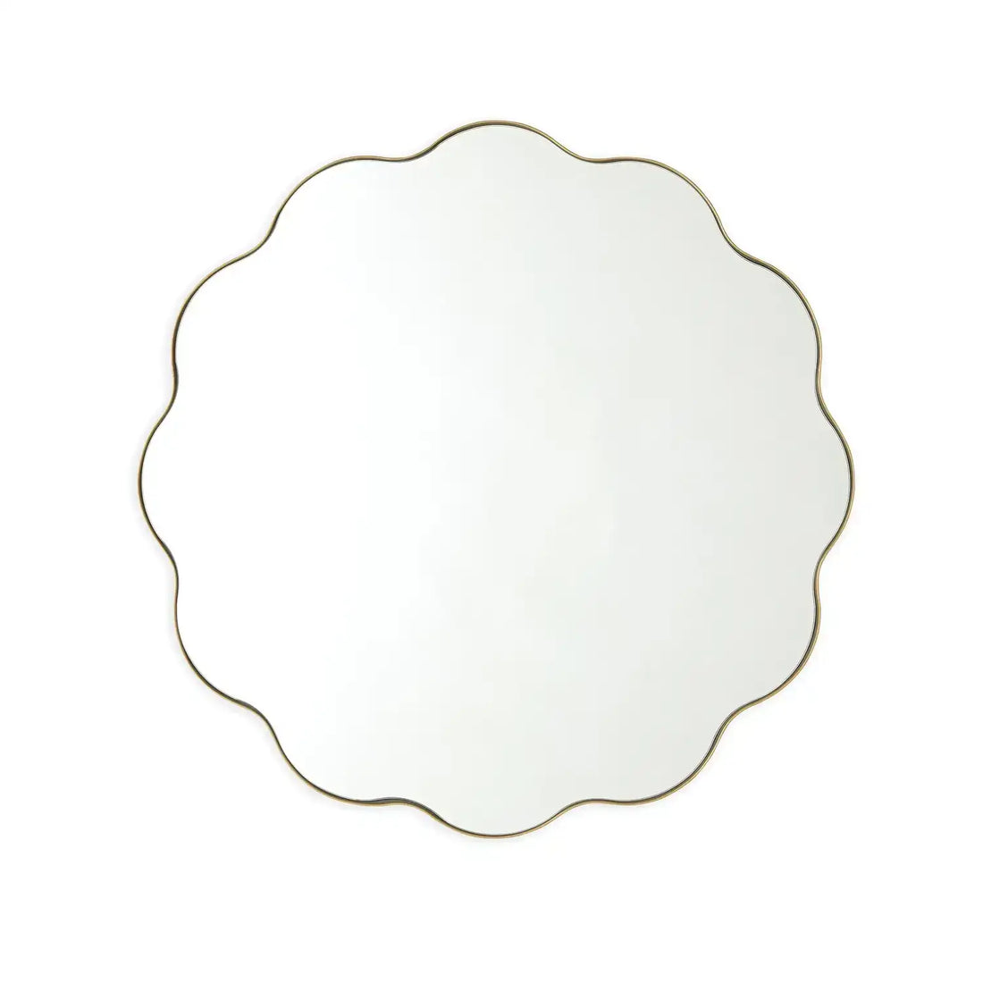GLOBAL VIEWS SCALLOPED ROUND MIRROR WITH GOLD METAL FRAME | WDS8177-GV - DO NOT SHOW ON WEBSITE