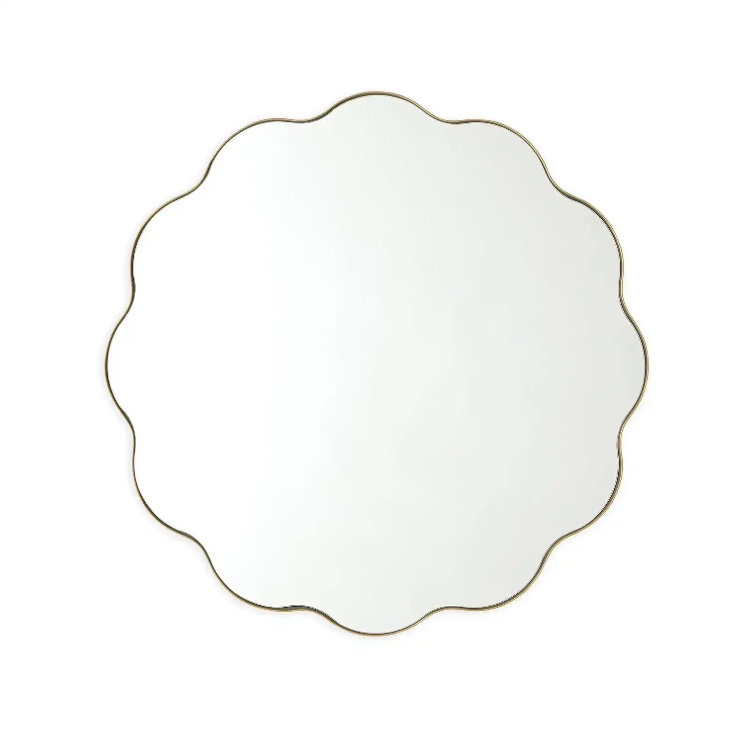 GLOBAL VIEWS SCALLOPED ROUND MIRROR WITH GOLD METAL FRAME | WDS8177-GV - DO NOT SHOW ON WEBSITE