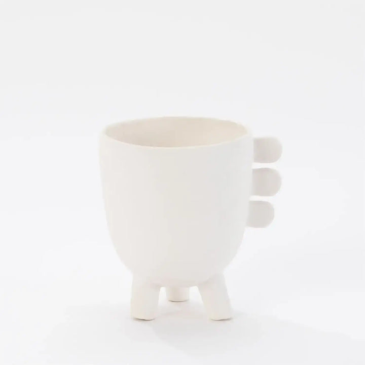 GLOBAL VIEWS PRIMITIVE PORCELAIN 3 LEG CACHE POT - Decorative Accents