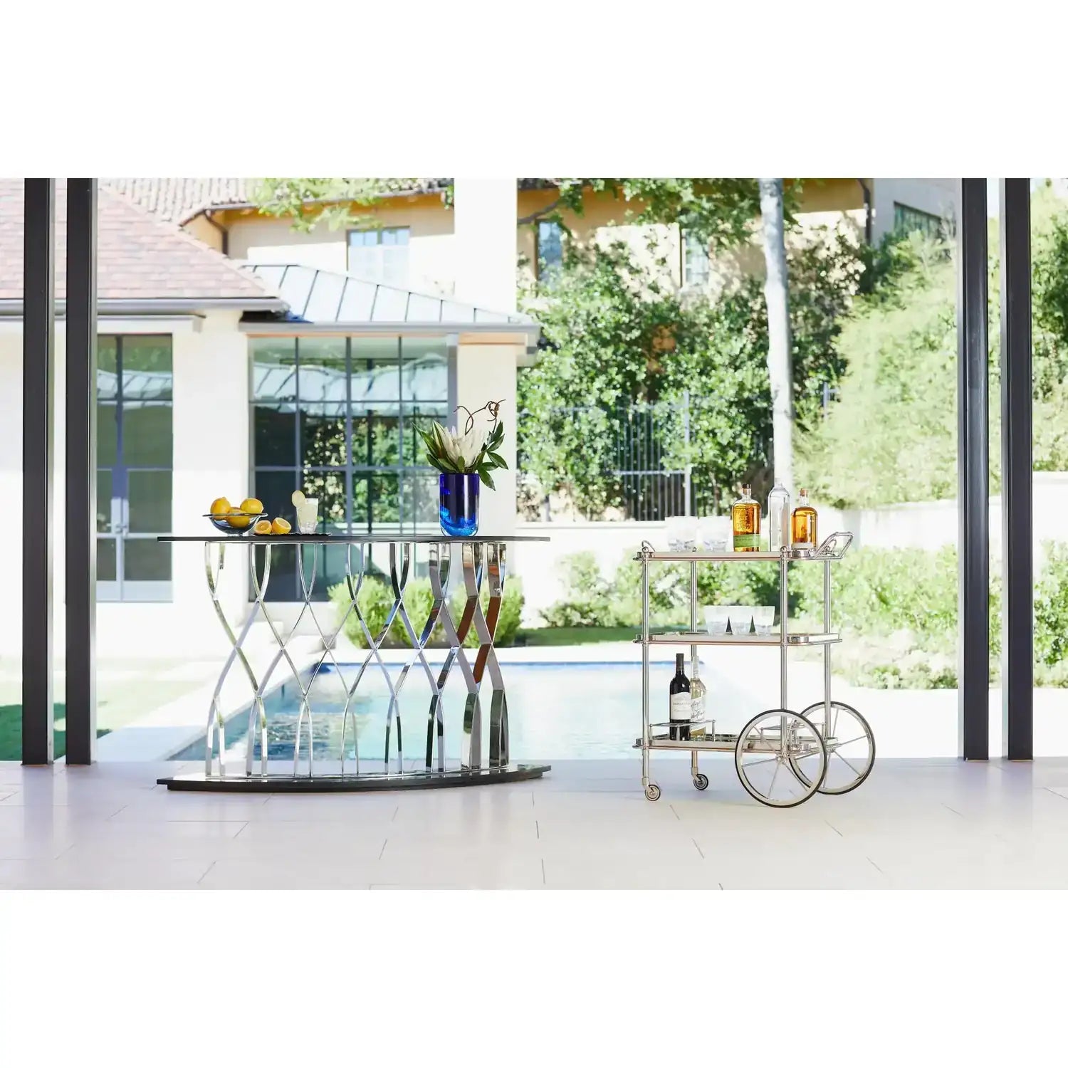 GLOBAL VIEWS ENGLISH BAR CART AND TEA TROLLEY - Cabinets & Bar