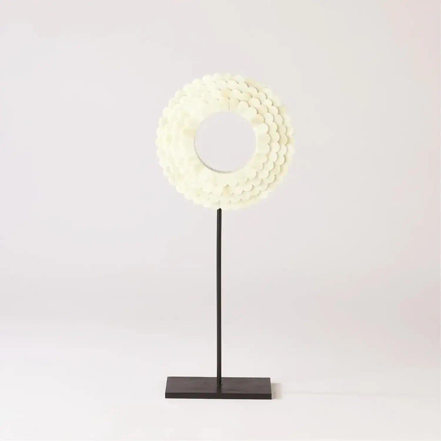 GLOBAL VIEWS FOUR LAYER BONE SCALLOPED MOUNTED RING - Decorative Accents