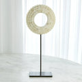 GLOBAL VIEWS FOUR LAYER BONE SCALLOPED MOUNTED RING - Decorative Accents