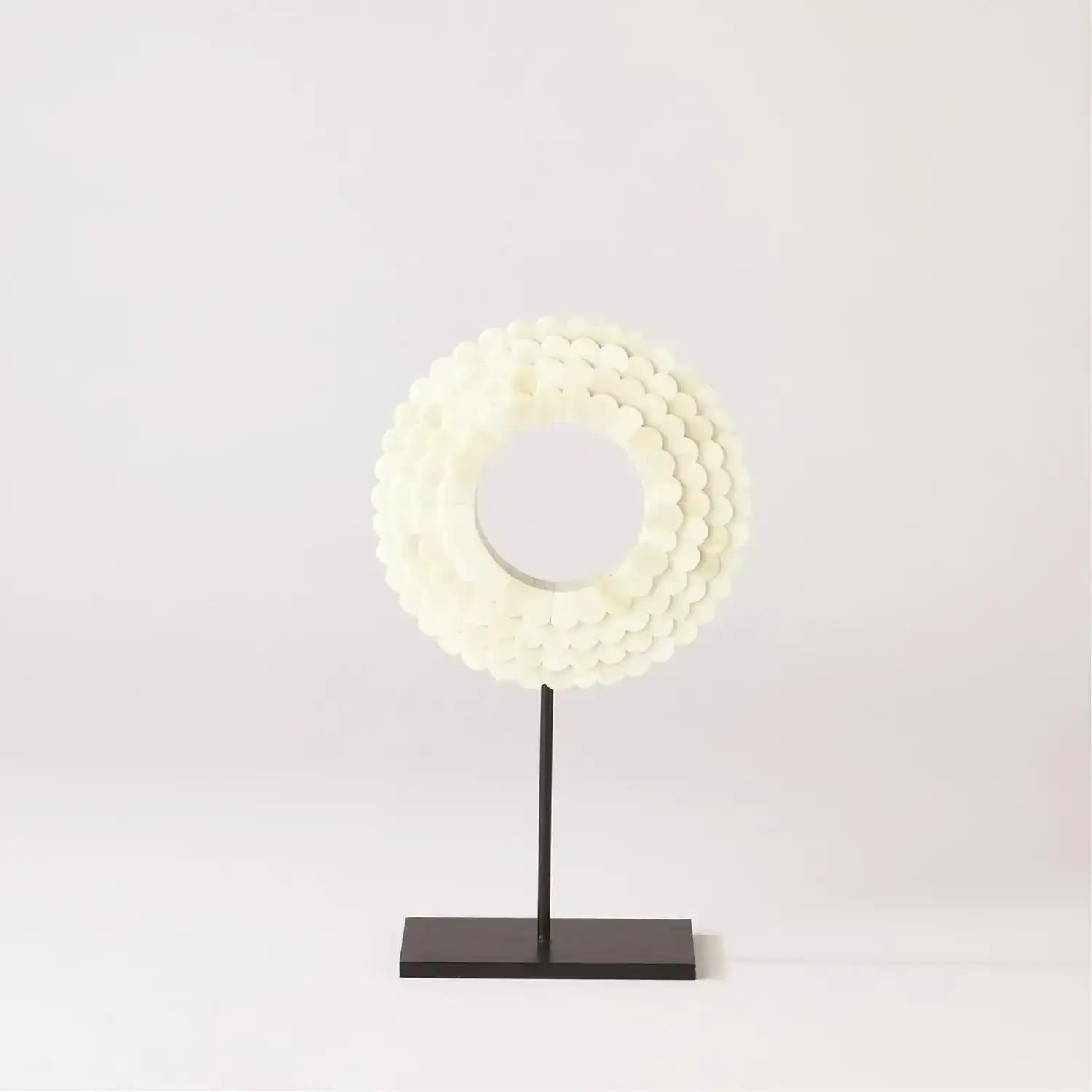 GLOBAL VIEWS FOUR LAYER BONE SCALLOPED MOUNTED RING - Decorative Accents