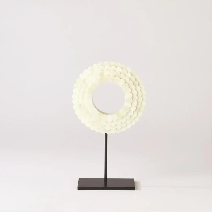 GLOBAL VIEWS FOUR LAYER BONE SCALLOPED MOUNTED RING - Decorative Accents