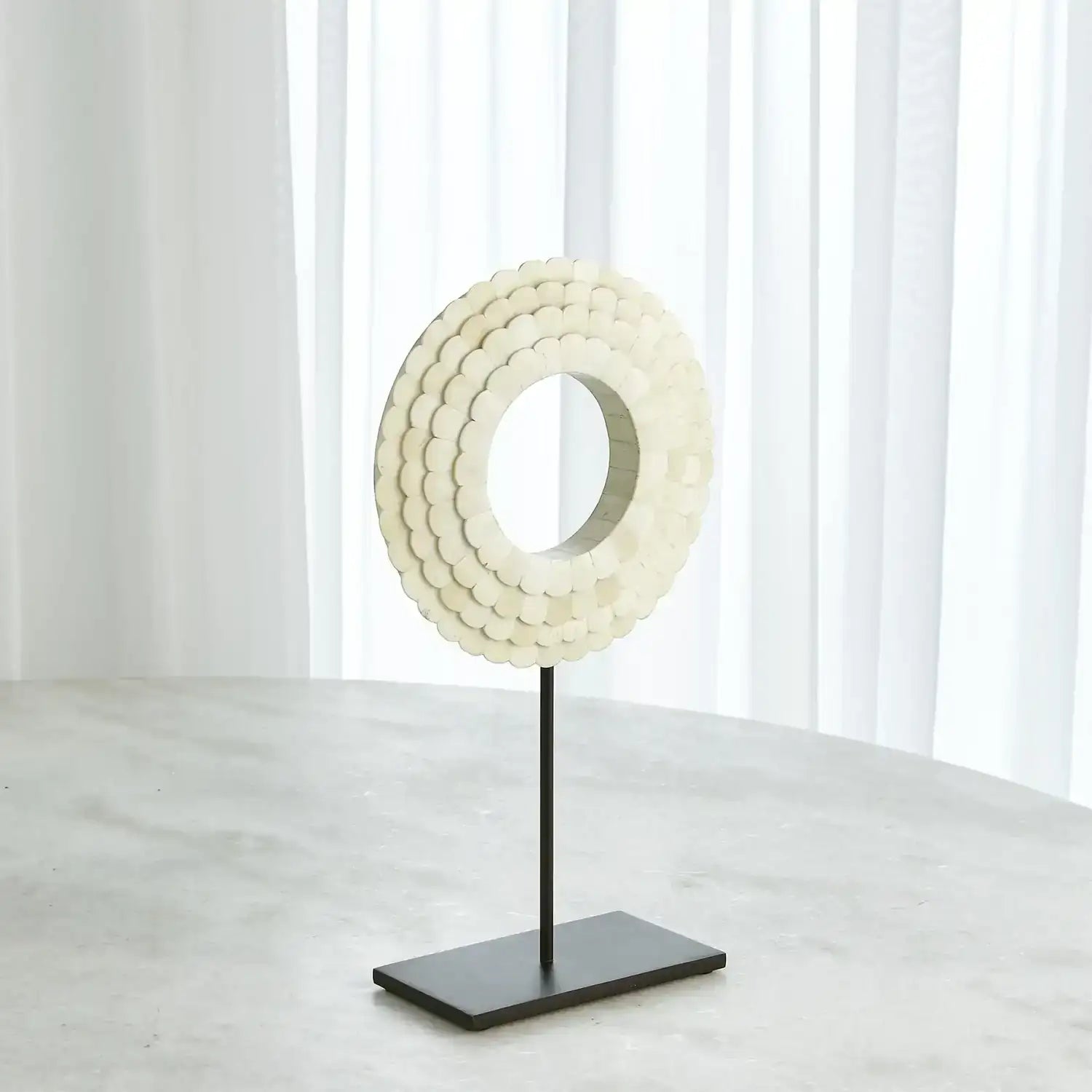 GLOBAL VIEWS FOUR LAYER BONE SCALLOPED MOUNTED RING - Decorative Accents