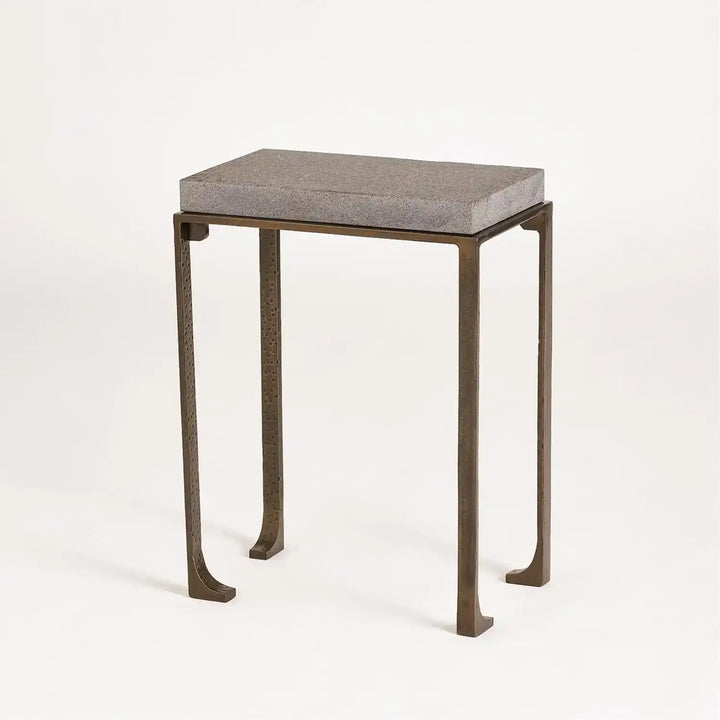 GLOBAL VIEWS ZEN SIDE TABLE W/FLAMED GRANITE - Side