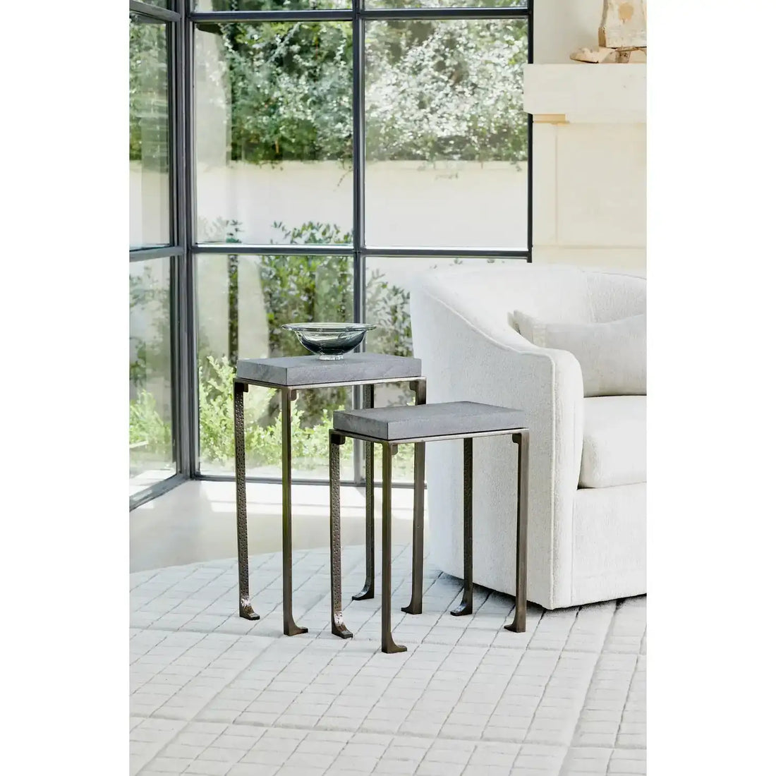 GLOBAL VIEWS ZEN SIDE TABLE W/FLAMED GRANITE - Side