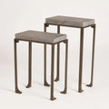 GLOBAL VIEWS ZEN SIDE TABLE W/FLAMED GRANITE - Side