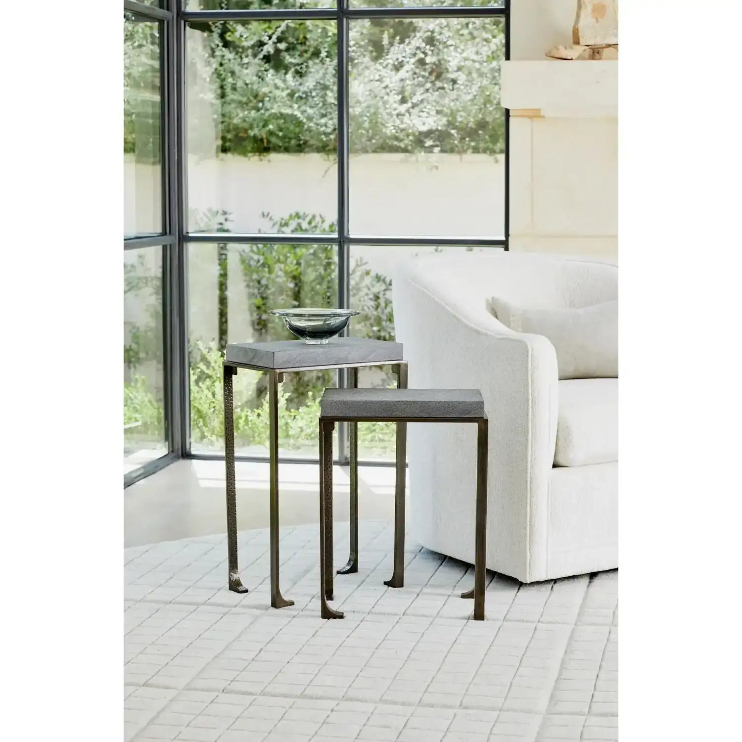 GLOBAL VIEWS ZEN SIDE TABLE W/FLAMED GRANITE - Side
