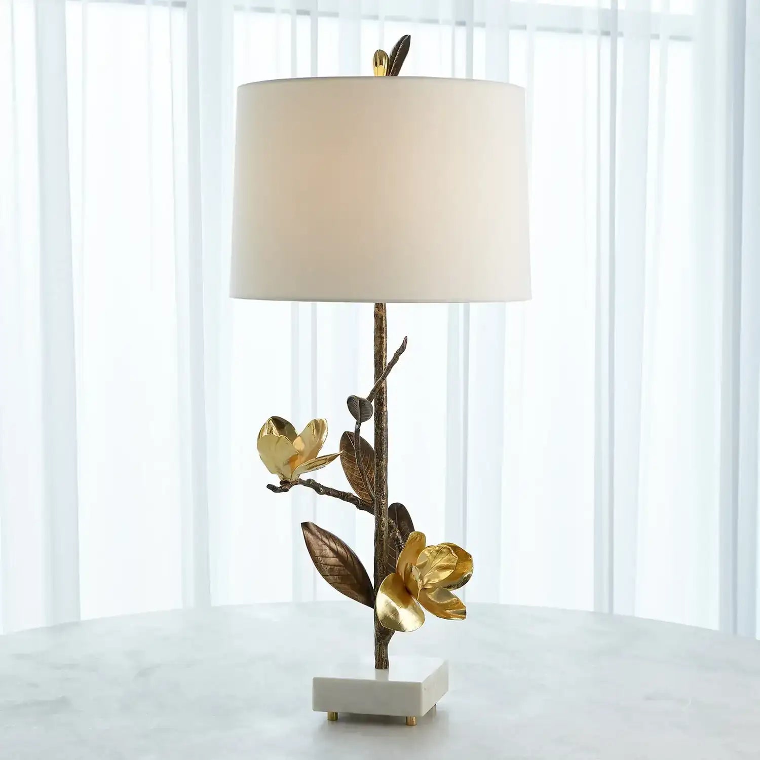 GLOBAL VIEWS, MAGNOLIA FLOWER TABLE LAMP, TABLE LAMPS