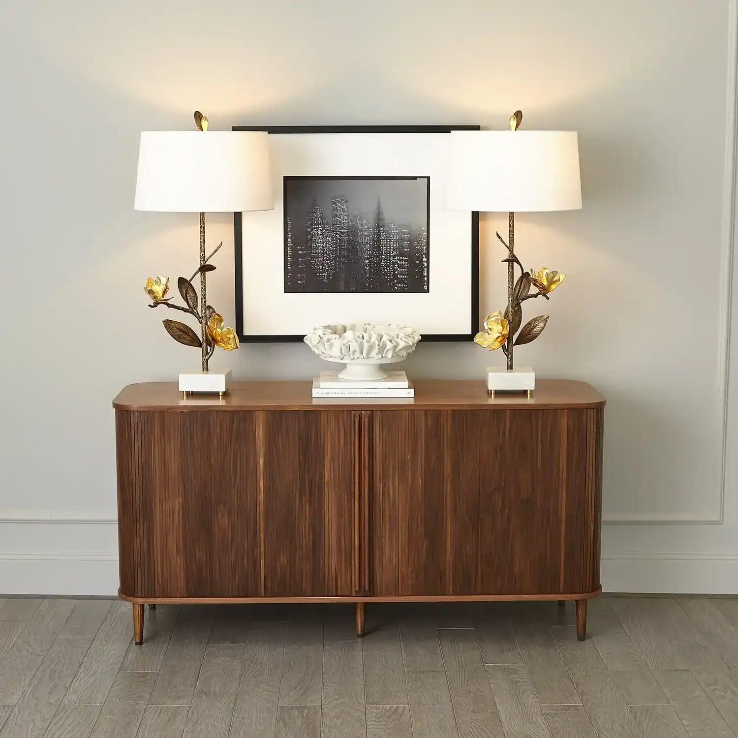 GLOBAL VIEWS, MAGNOLIA FLOWER TABLE LAMP, TABLE LAMPS