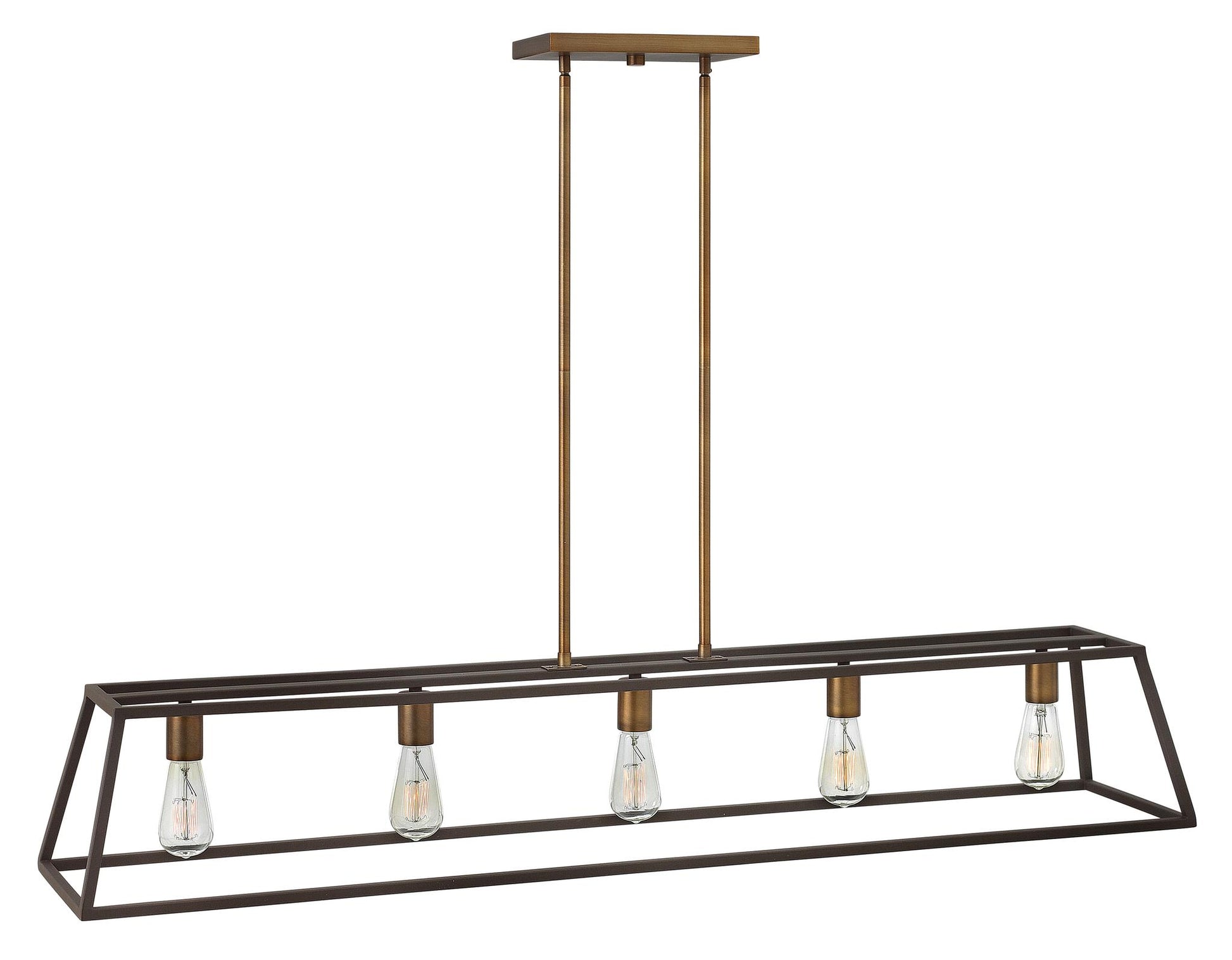 HINKLEY, FULTON LINEAR & OVAL OPEN FRAME CHANDELIER, PENDANT LIGHT