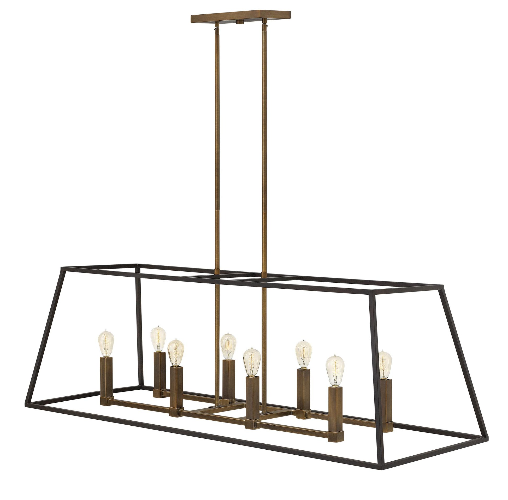 HINKLEY, FULTON LINEAR & OVAL OPEN FRAME CHANDELIER, PENDANT LIGHT