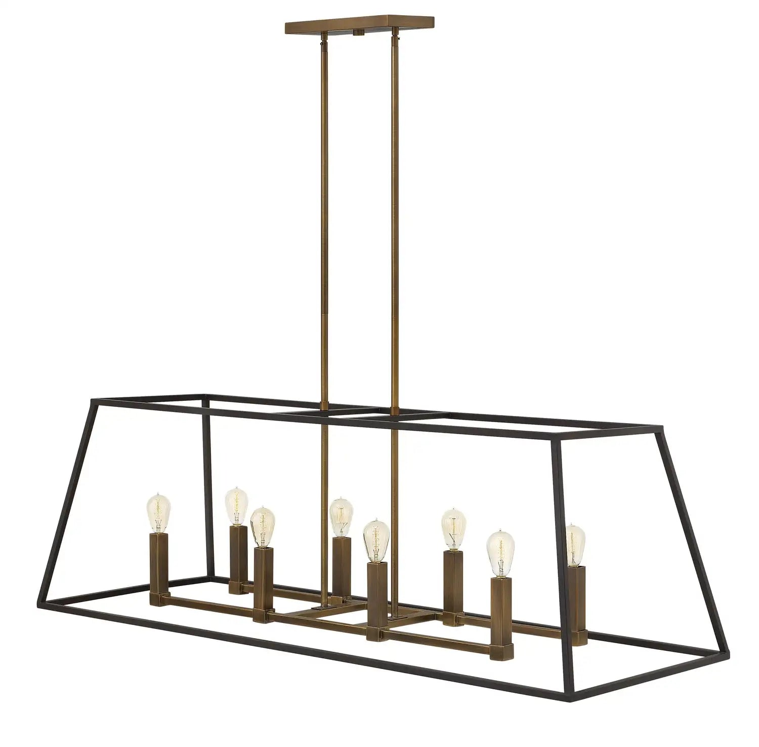 HINKLEY, FULTON LINEAR & OVAL OPEN FRAME CHANDELIER, PENDANT LIGHT