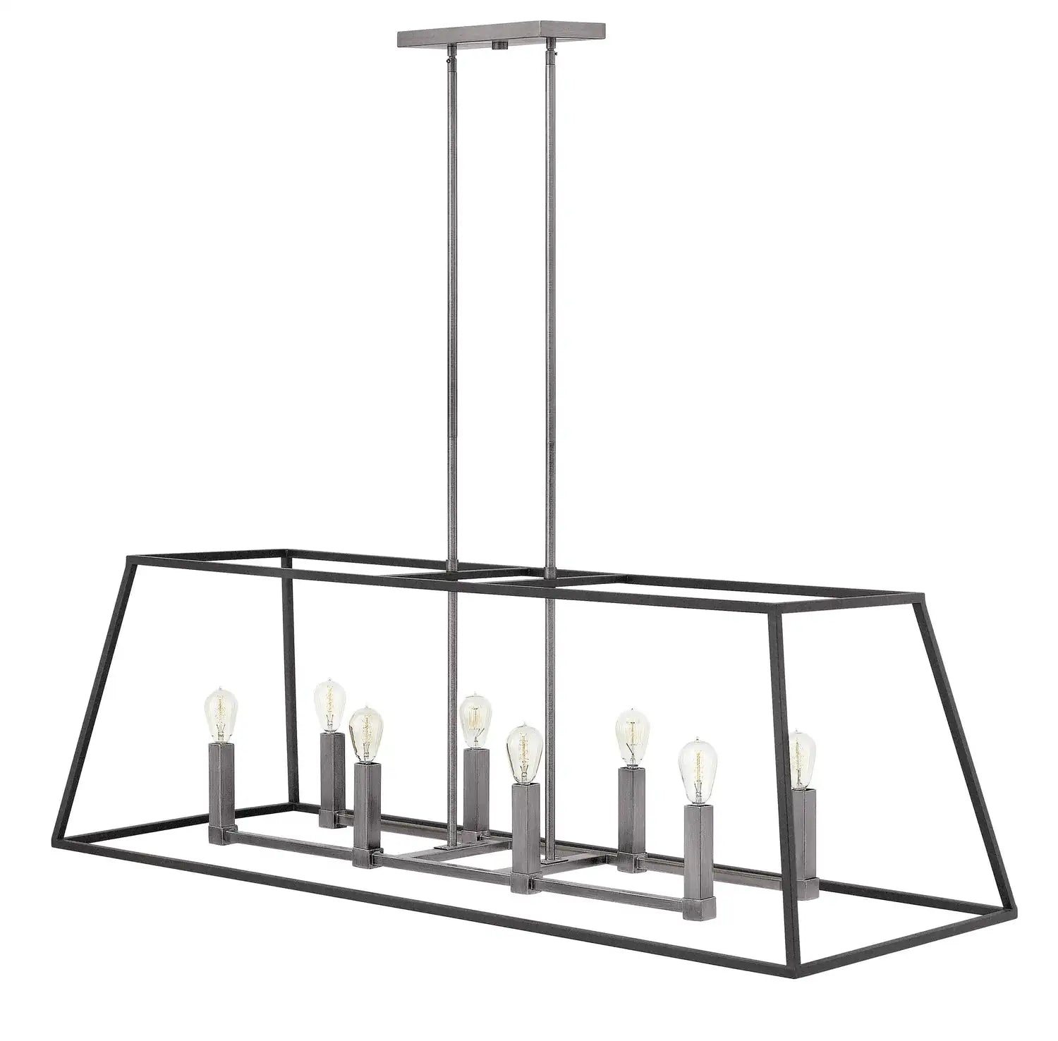 HINKLEY, FULTON LINEAR & OVAL OPEN FRAME CHANDELIER, PENDANT LIGHT