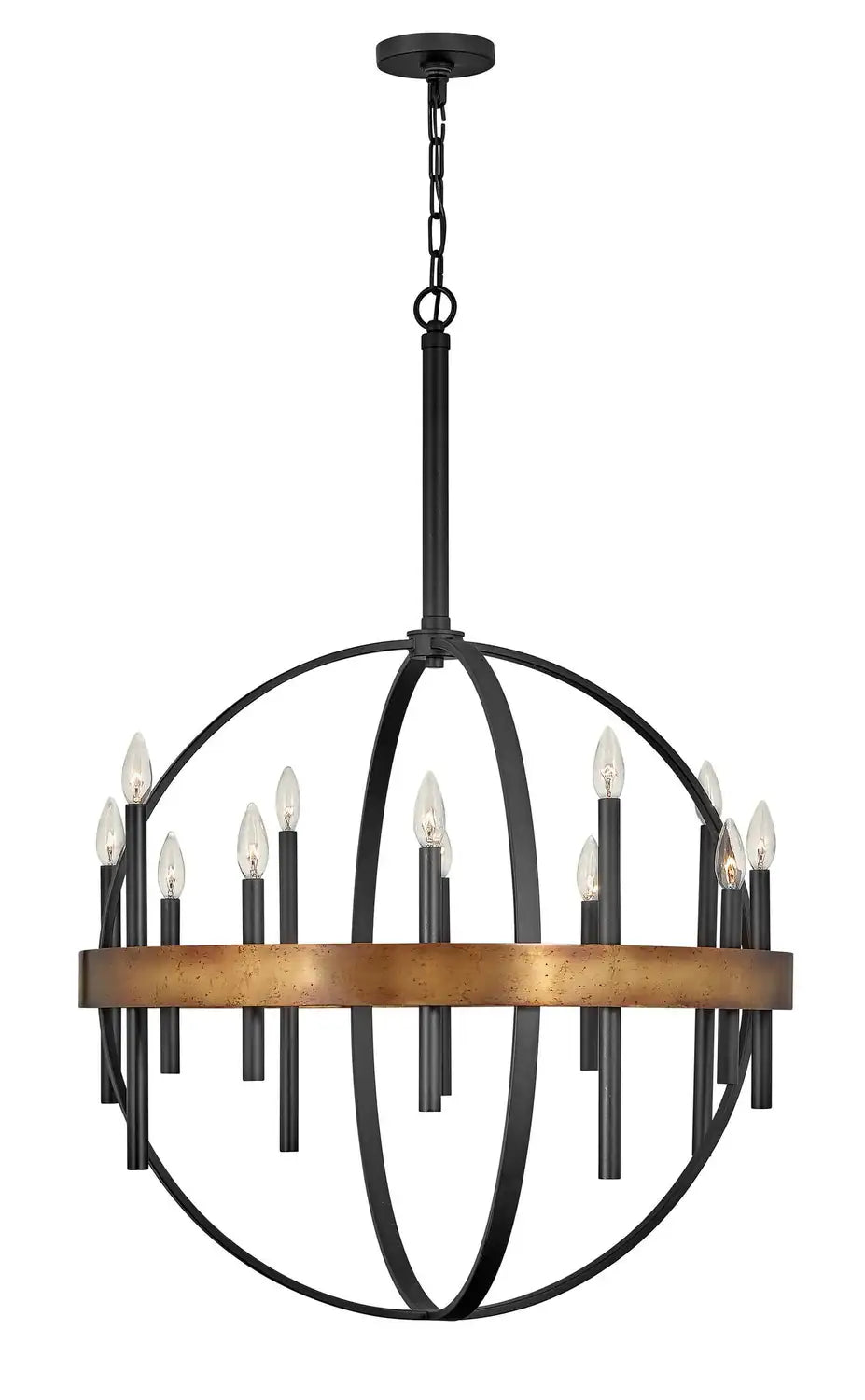 HINKLEY, WELLS ORB OPEN FRAME CHANDELIER, PENDANT LIGHT