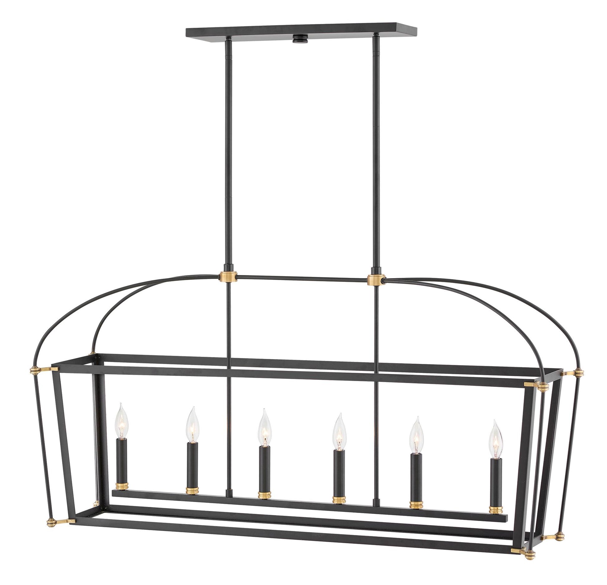 HINKLEY, SELBY LINEAR & OVAL OPEN FRAME CHANDELIER, PENDANT LIGHT