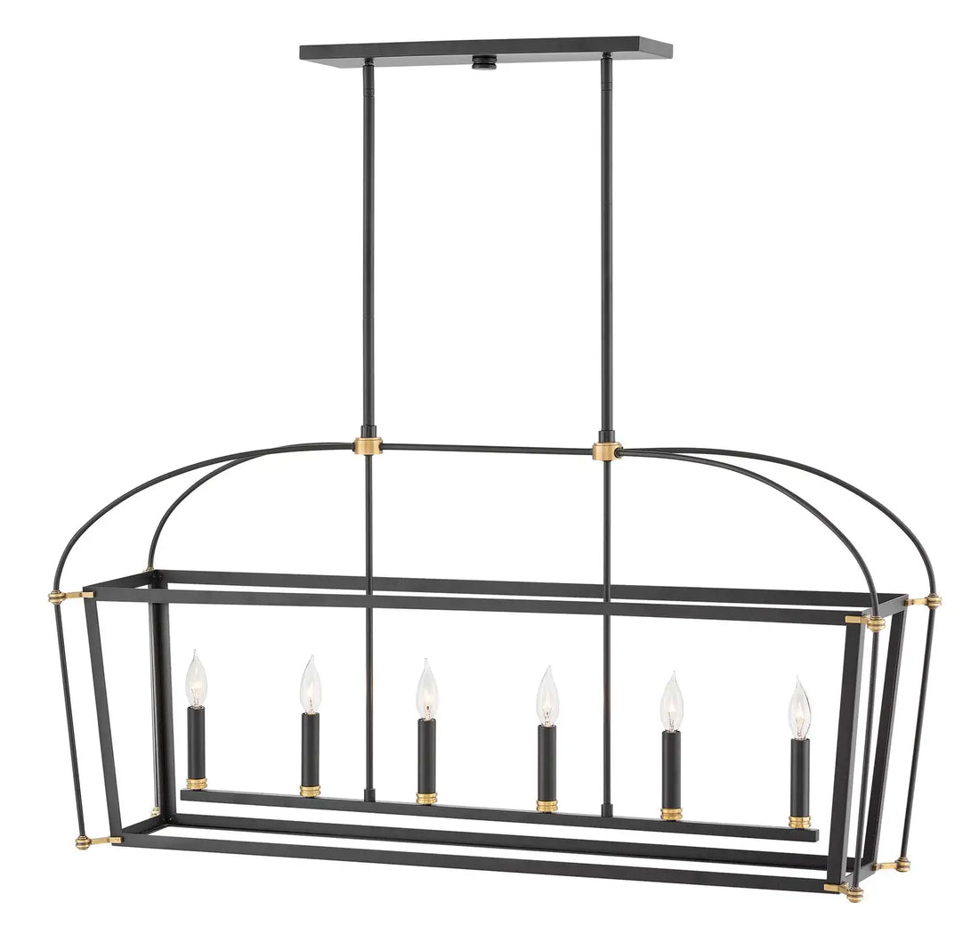 HINKLEY, SELBY LINEAR & OVAL OPEN FRAME CHANDELIER, PENDANT LIGHT