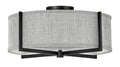 HINKLEY, AXIS HEATHERED GRAY SEMI-FLUSH MOUNT, FLUSH MOUNT CEILING LIGHTS