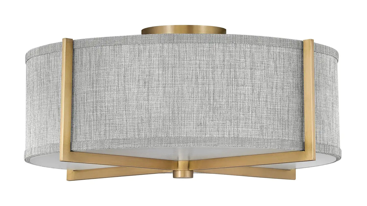 HINKLEY, AXIS HEATHERED GRAY SEMI-FLUSH MOUNT, FLUSH MOUNT CEILING LIGHTS