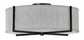 HINKLEY, AXIS HEATHERED GRAY SEMI-FLUSH MOUNT, FLUSH MOUNT CEILING LIGHTS