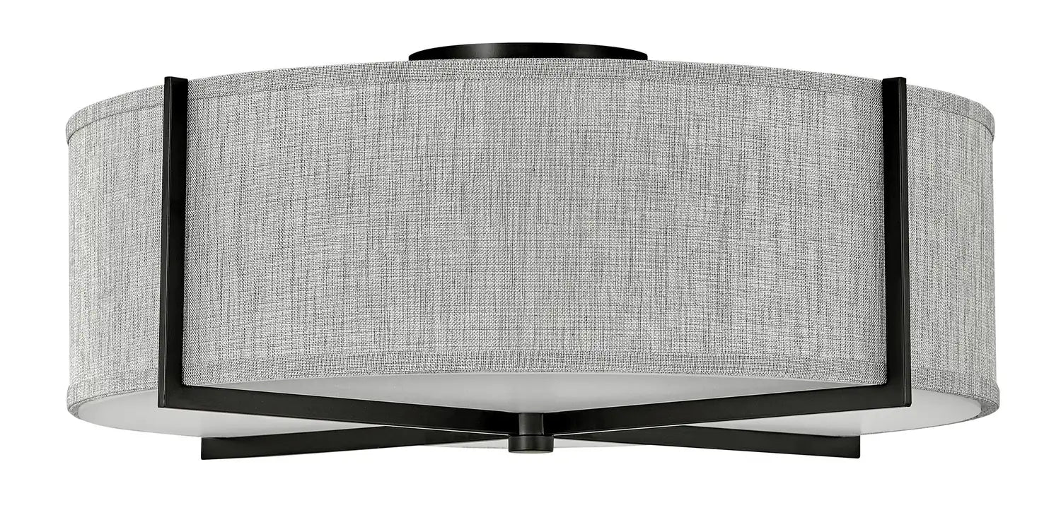 HINKLEY, AXIS HEATHERED GRAY SEMI-FLUSH MOUNT, FLUSH MOUNT CEILING LIGHTS