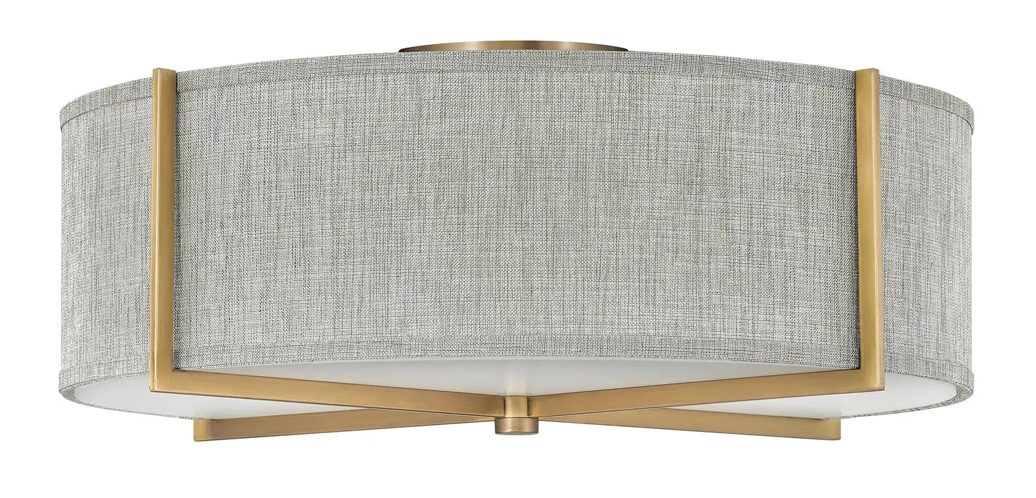 HINKLEY, AXIS HEATHERED GRAY SEMI-FLUSH MOUNT, FLUSH MOUNT CEILING LIGHTS