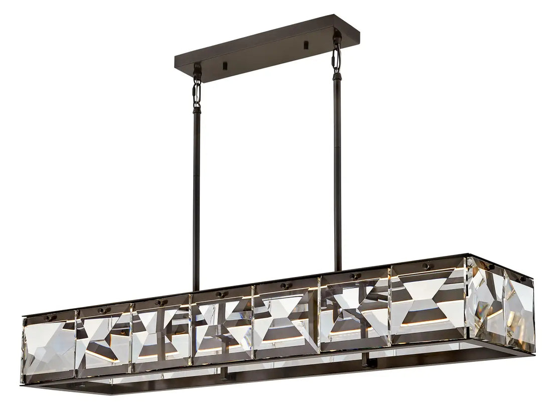 FREDRICK RAMOND, JOLIE LINEAR & OVAL CHANDELIER, PENDANT LIGHT