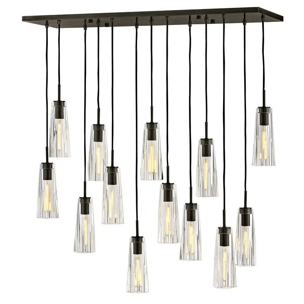 FREDRICK RAMOND, COSETTE LINEAR & OVAL CHANDELIER, PENDANT LIGHT