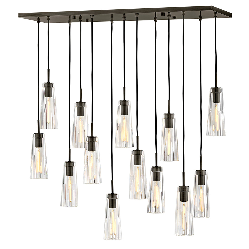 FREDRICK RAMOND, COSETTE LINEAR & OVAL CHANDELIER, PENDANT LIGHT