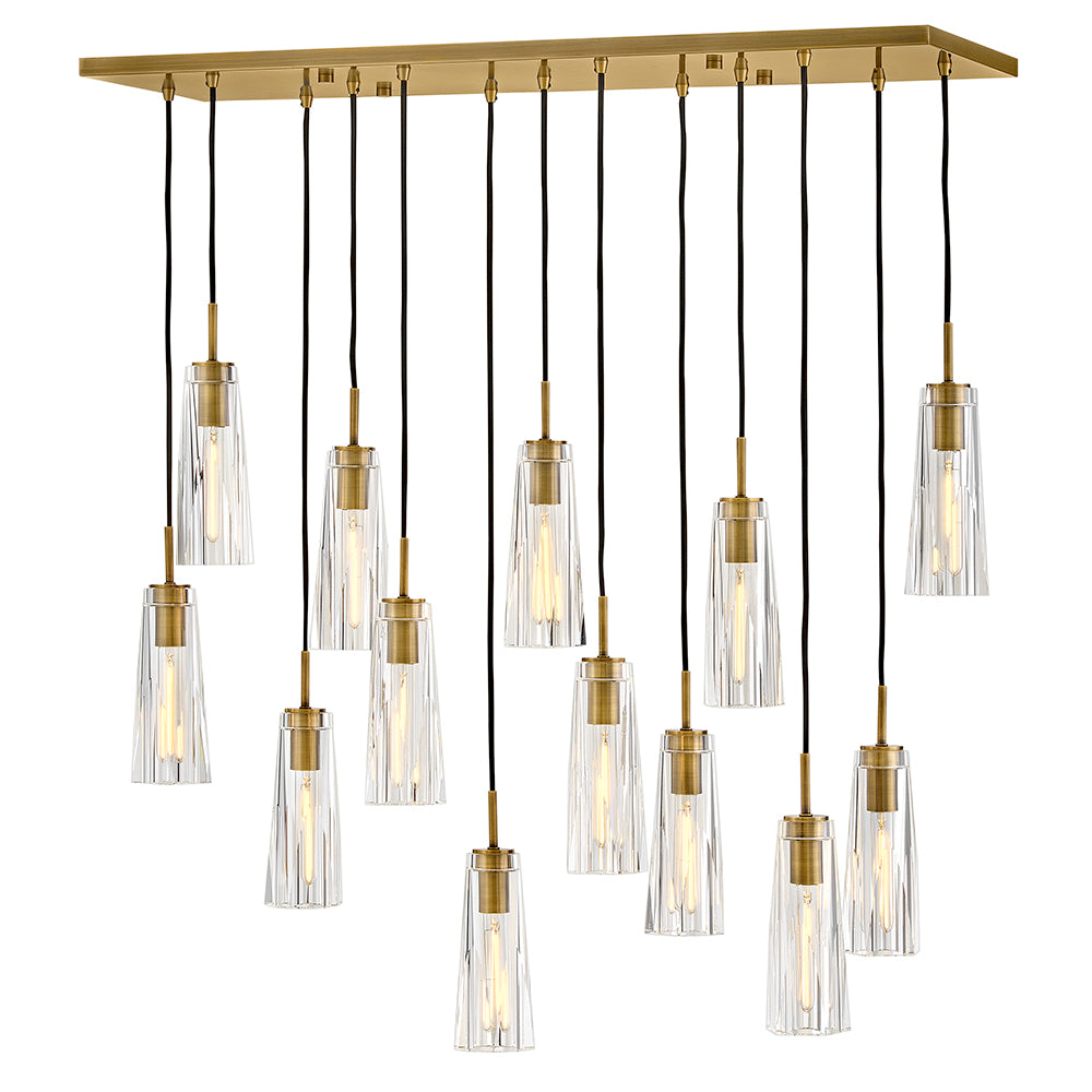 FREDRICK RAMOND, COSETTE LINEAR & OVAL CHANDELIER, PENDANT LIGHT