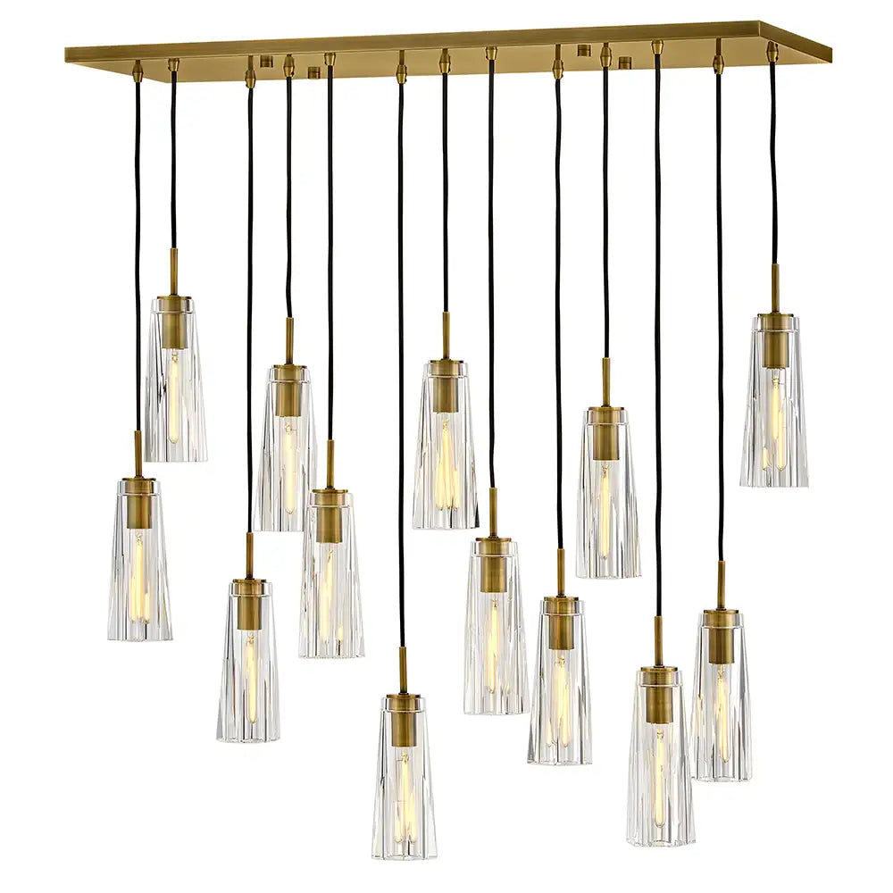 FREDRICK RAMOND, COSETTE LINEAR & OVAL CHANDELIER, PENDANT LIGHT