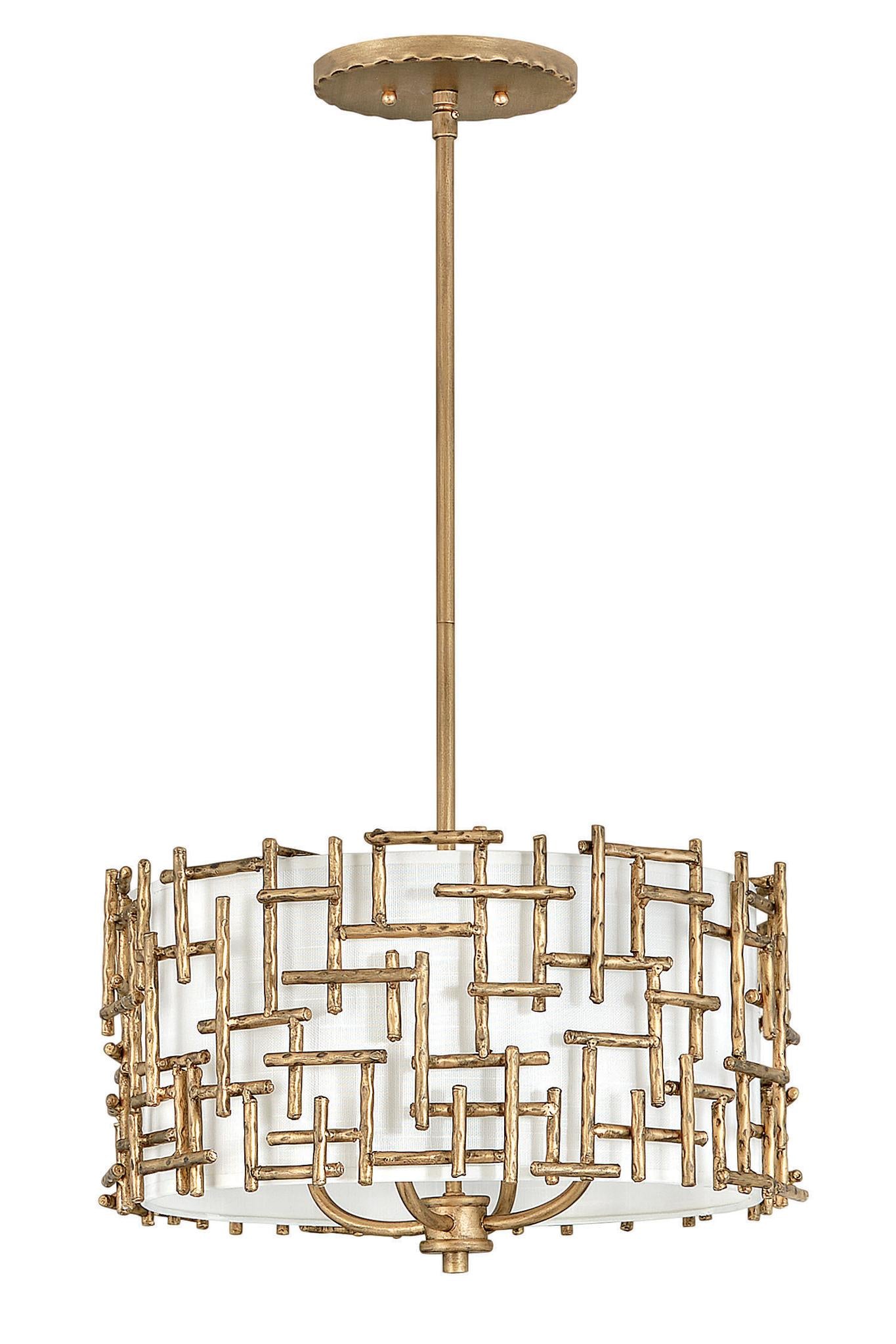 FREDRICK RAMOND, FARRAH DRUM PENDANT SEMI-FLUSH MOUNT, PENDANT LIGHT