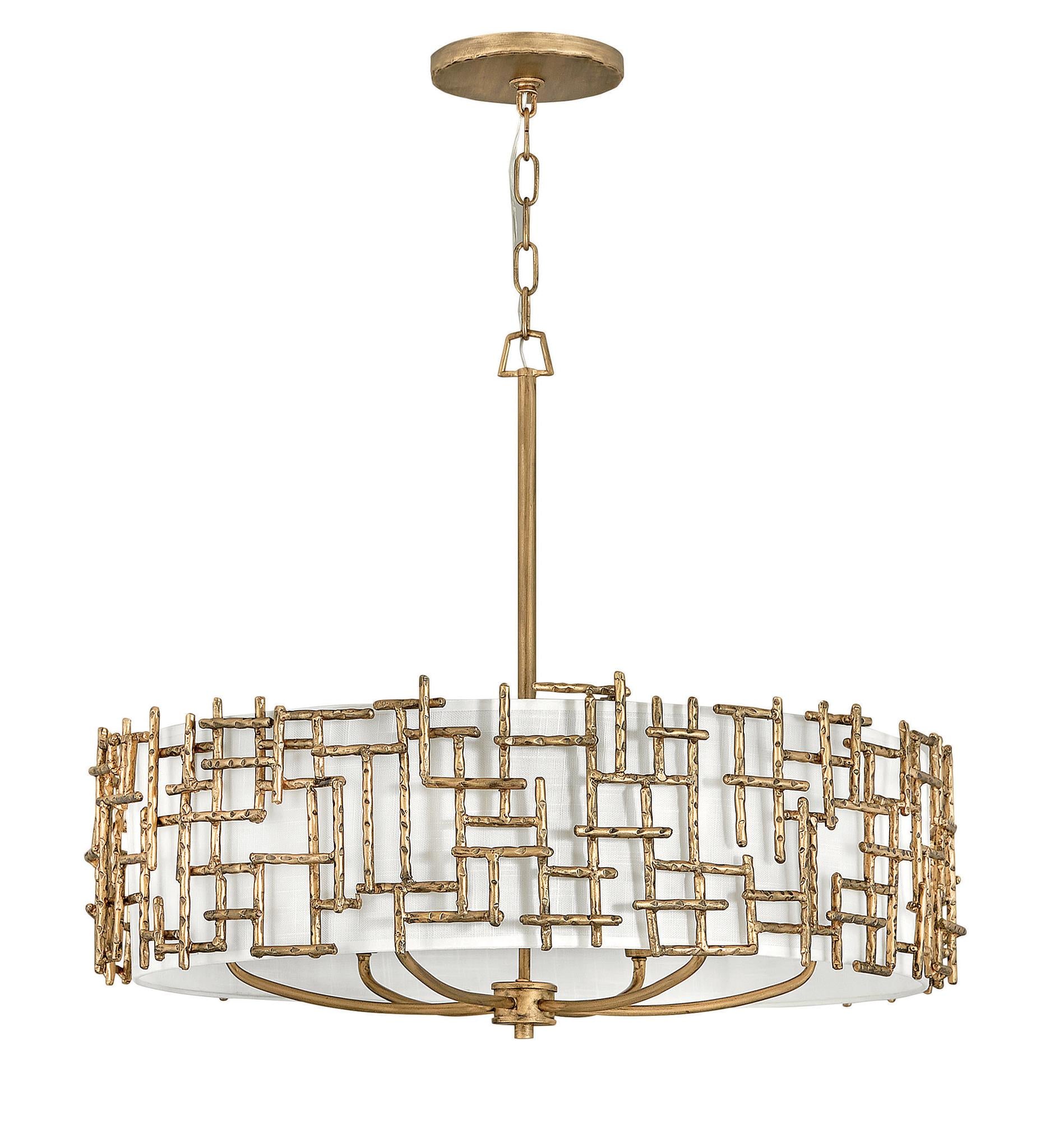 FREDRICK RAMOND, FARRAH DRUM CHANDELIER, PENDANT LIGHT