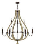 FREDRICK RAMOND, MIDDLEFIELD MULTI TIER OPEN FRAME CHANDELIER, PENDANT LIGHT